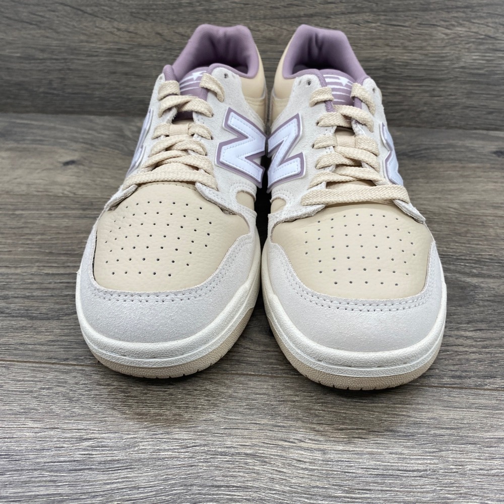New Balance 480 Sneakers Womens 8.5 Cream Tan Lavender BB480LHP Low Top Shoes - Picture 8 of 9